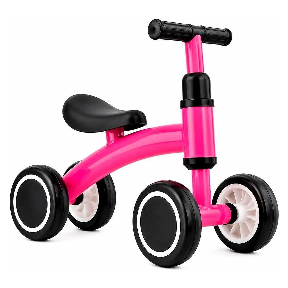 Bicicleta de Equilíbrio Infantil sem Pedal 4 Rodas Assento Anatômico Guidão com Limitador de Giro
