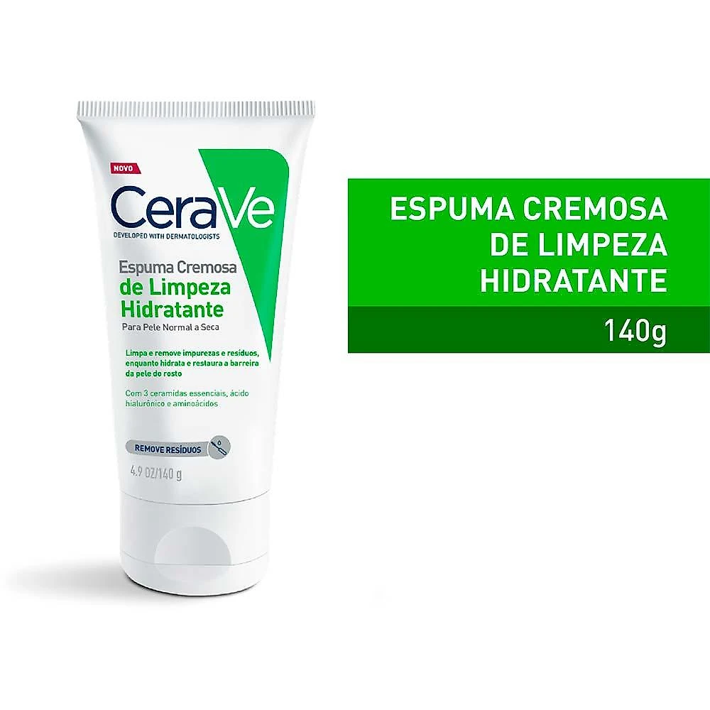 Creme espuma de limpeza facial cerave 140g