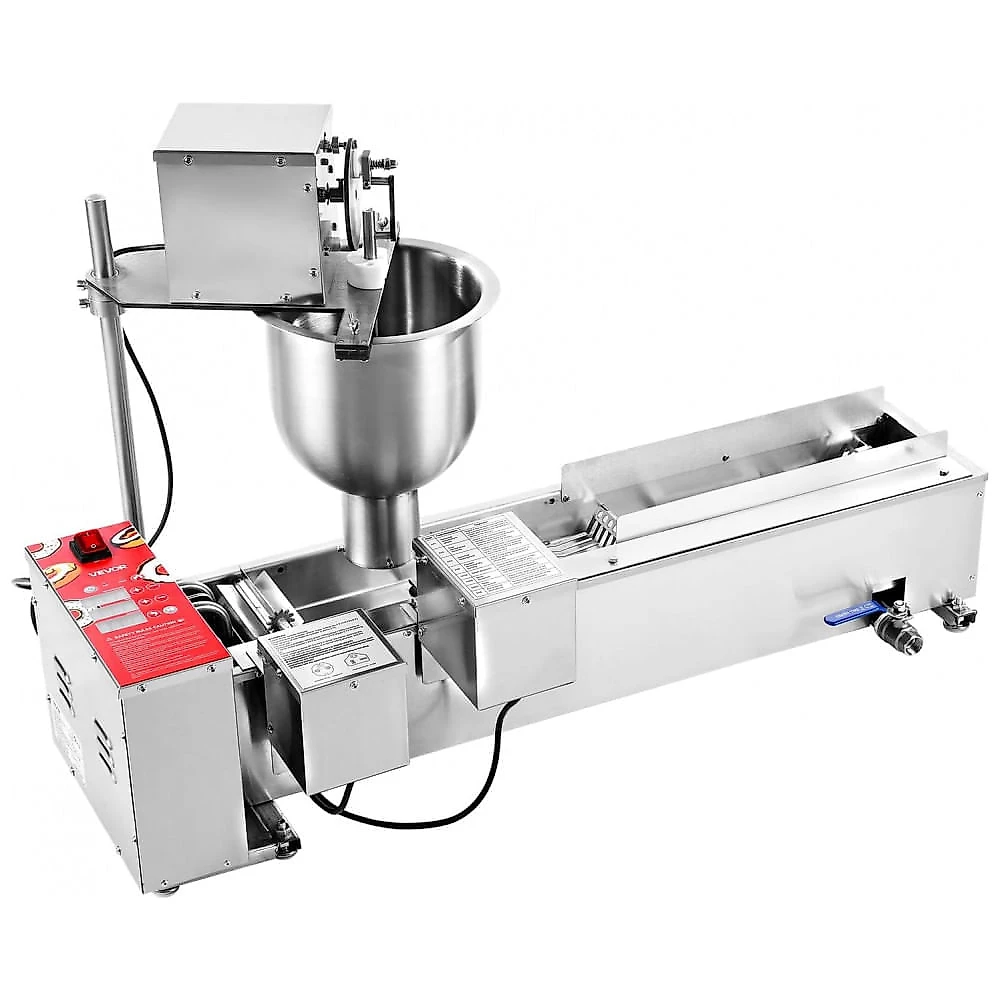 Máquina de Donuts Automática VEVOR DH-15L Inox 3 Tamanhos Fritadeira Comercial 3000W 110V