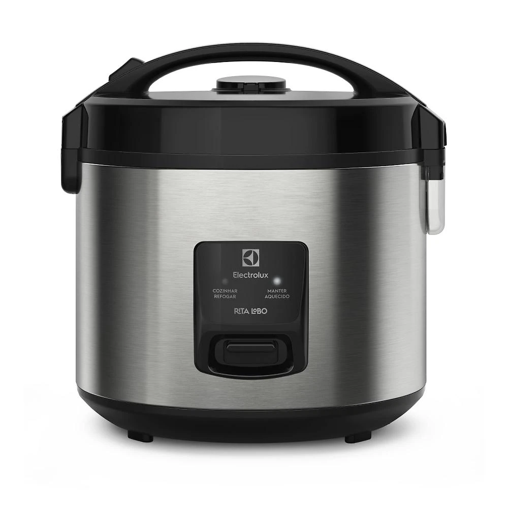 Panela elétrica de arroz electrolux efficient erc20 por rita lobo com trava de segurança 3,5l – inox e preta