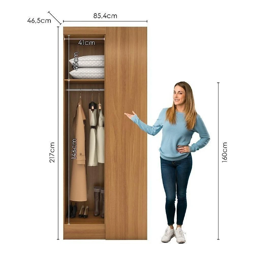 Quarto de Casal Completo 5 Peças 6 Portas 4 Gavetas com Maleiro Smart Plus Cinamomo/Off White