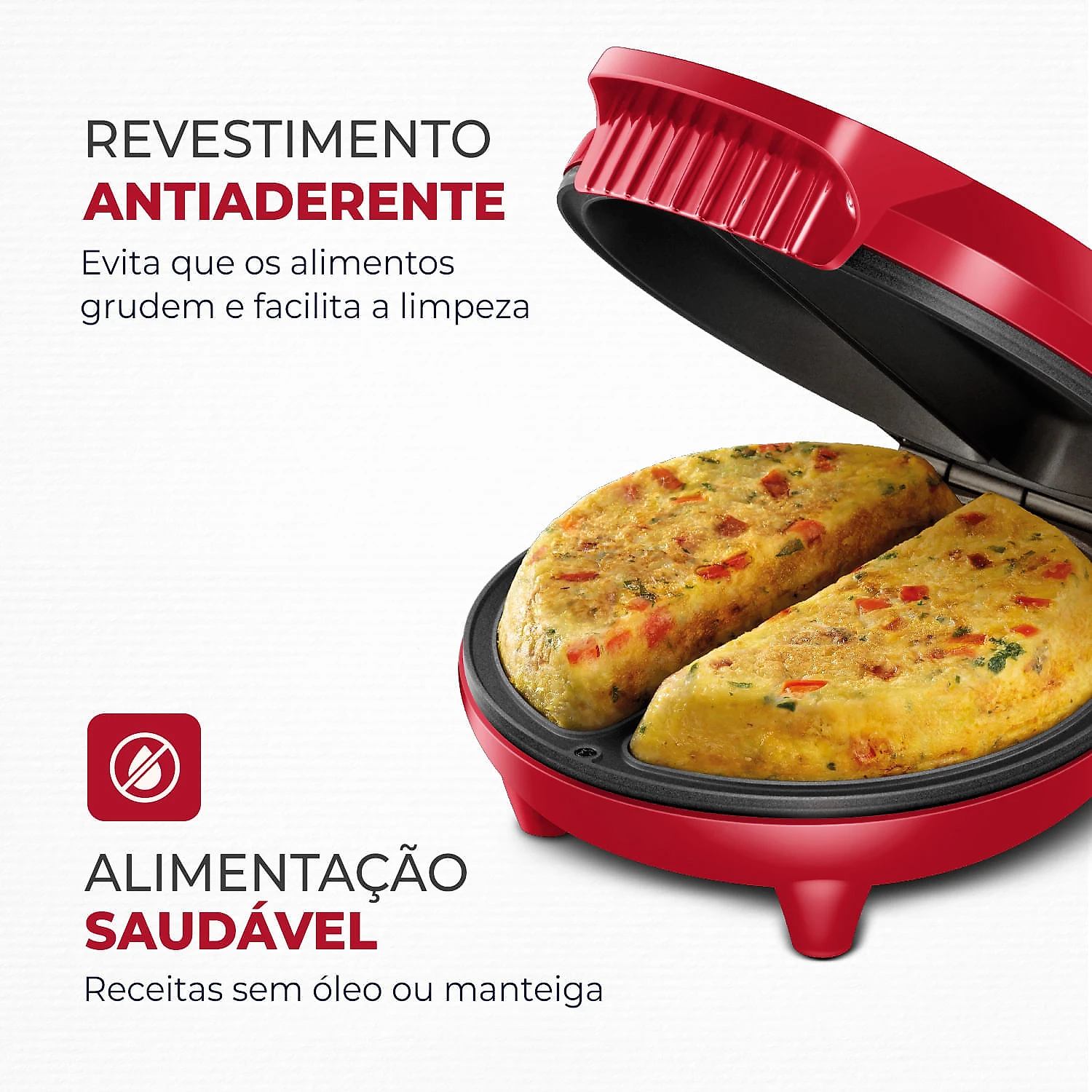 Omeleteira Elétrica Mondial Pratic Omelet II - OM-04-RI OMELETEIRA ELÉTRICA OM-04-RI 127V/60HZ .