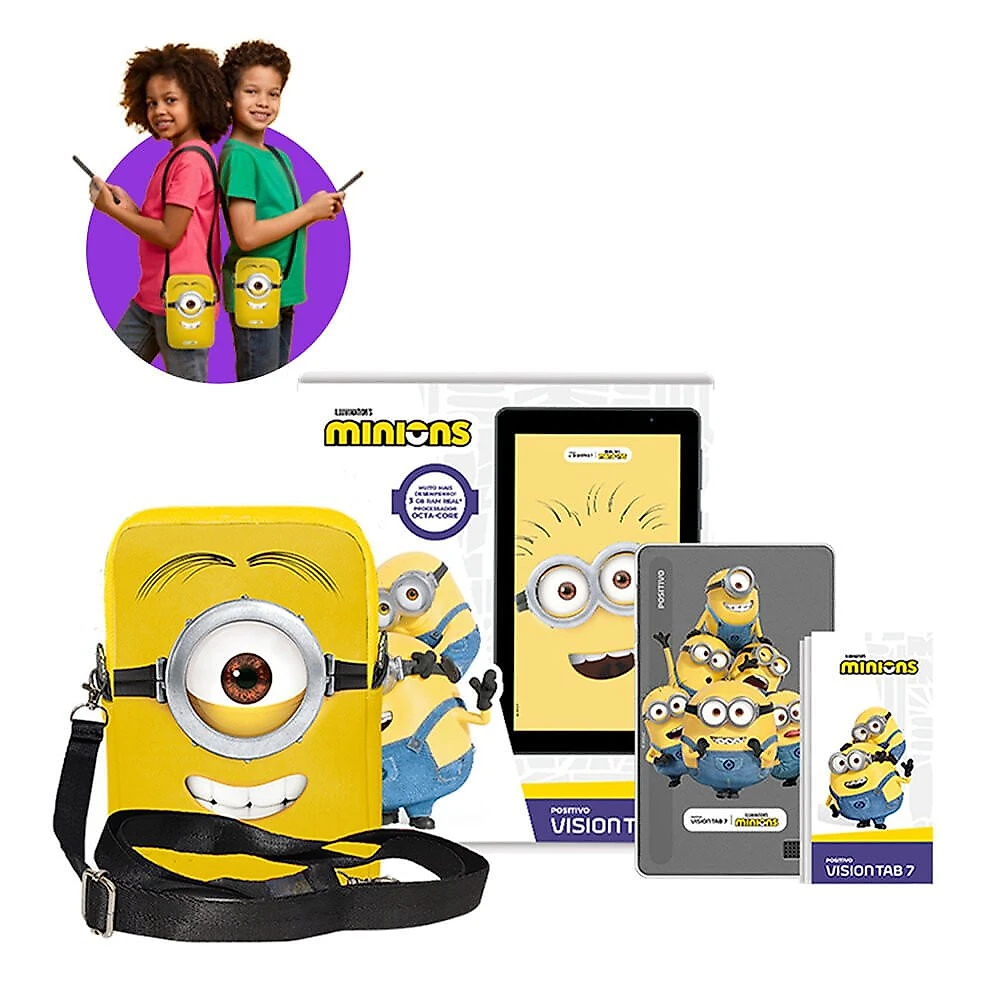 Tablet Positivo Vision Tab 7 Minions, 64GB, 3GB RAM Preto