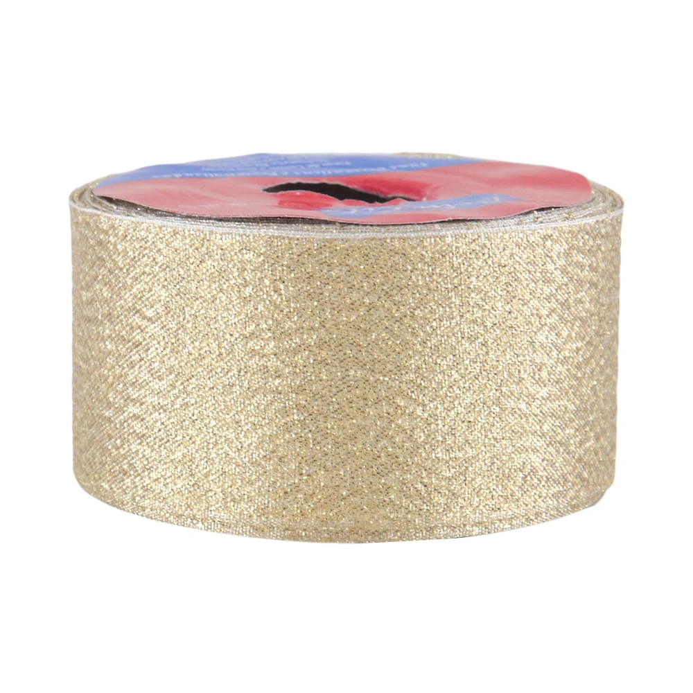 Fita de Cetim com Lurex 38mm 10m Bronze