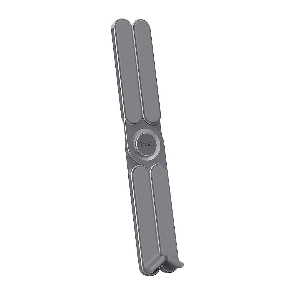 Suporte para Notebook Trust Macy, Dobrável, Alumínio, Ergonômico, Prata - 25647