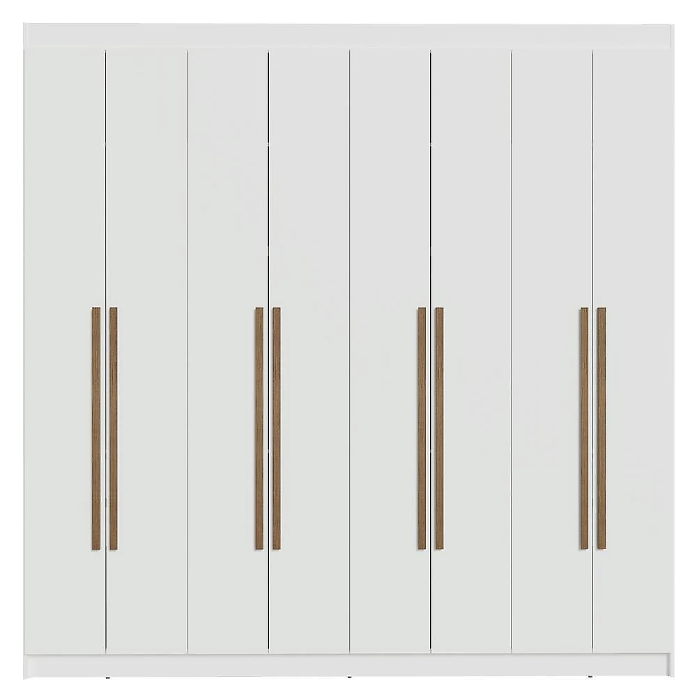 Guarda-roupa casal 8 portas batentes branco/branco/rustic venus madesa