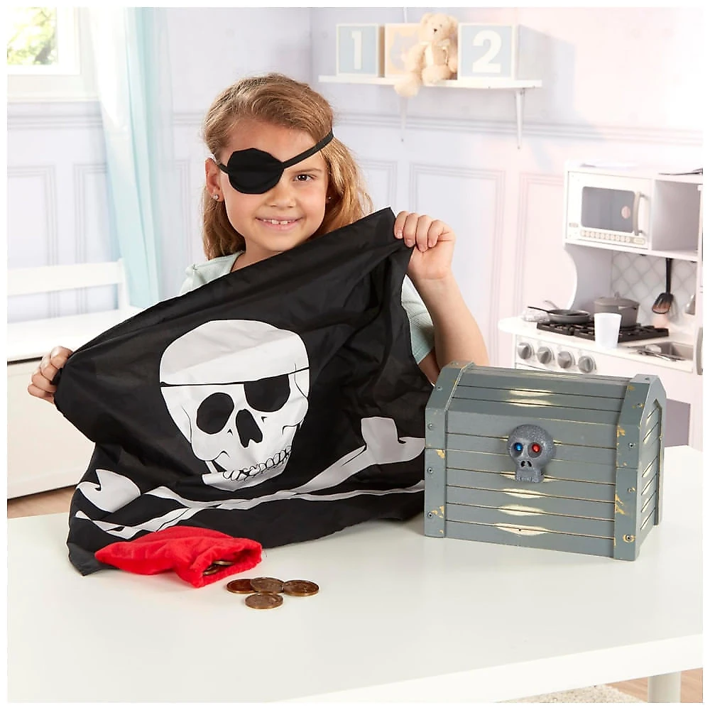 Kit Baú de Pirata Infantil de Madeira com 5 Peças, Aventura e Diversão para Crianças, Melissa & Doug