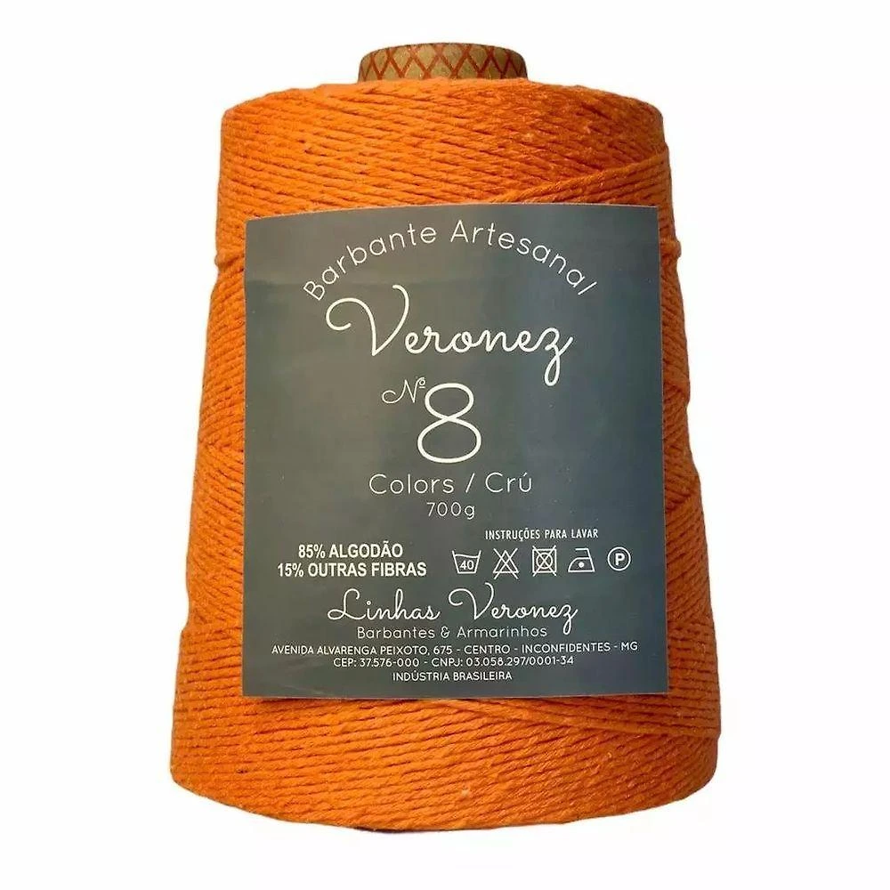 Barbante Artesanal Veronez No8 700g Laranja 510 Metros