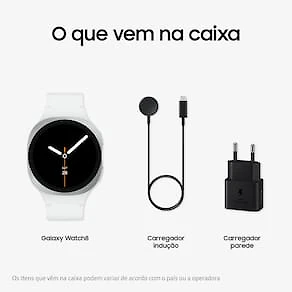 Miniatura Smartwatch Samsung Galaxy Watch8 40mm Bluetooth Tela Cristal Safira GPS Prata