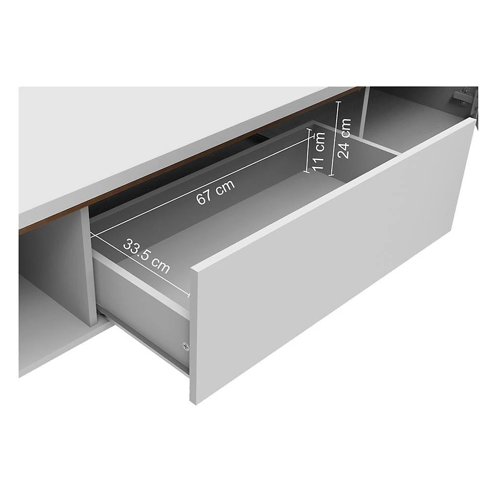 Miniatura Rack para TV até 75 Polegadas Madesa Brest 2 Portas 1 Gaveta Branco Branco