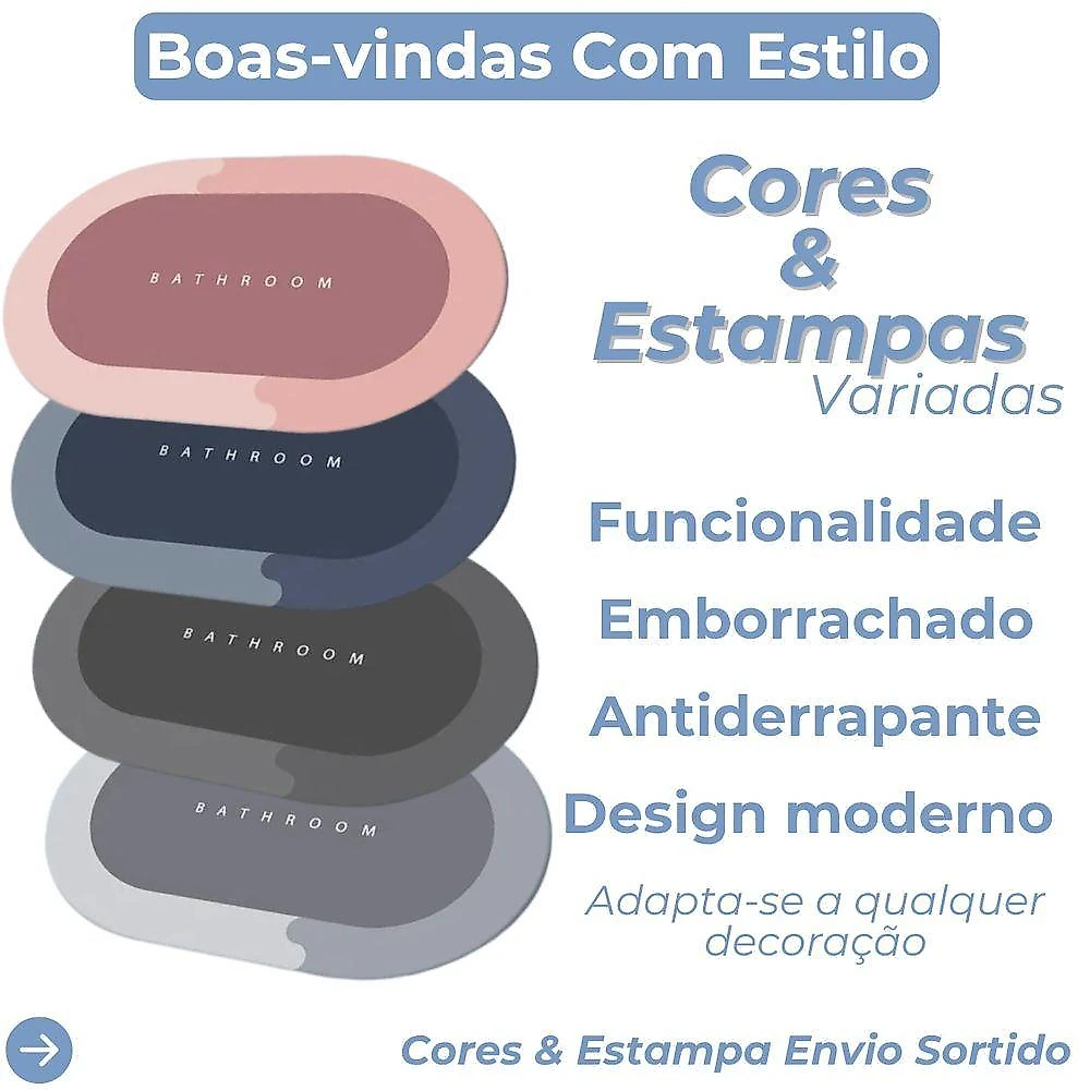 Tapete Antiderrapante Oval para Banheiro Pvc 58x38cm 1 Peça Texturizado Top Rio Comercial