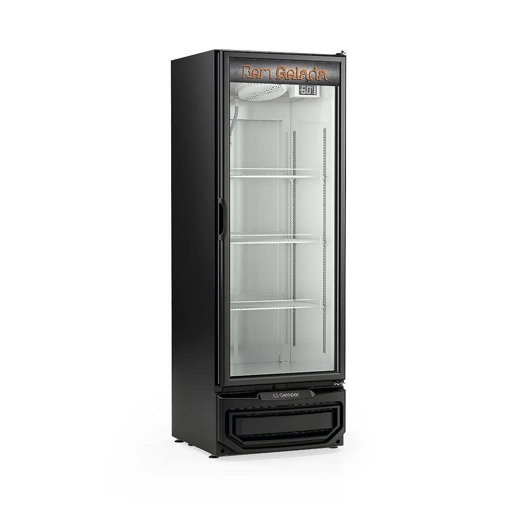 Cervejeira vertical gcb-40v pr 410l 127v porta de vidro duplo preto gelopar
