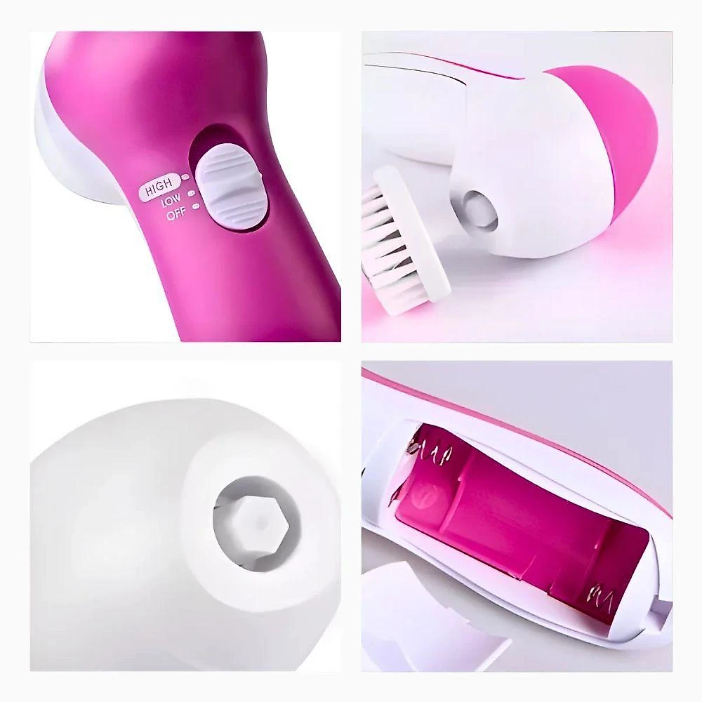 Escova Facial Elétrica 5 Em 1 Portátil Esfoliante E Massageadora Bivolt