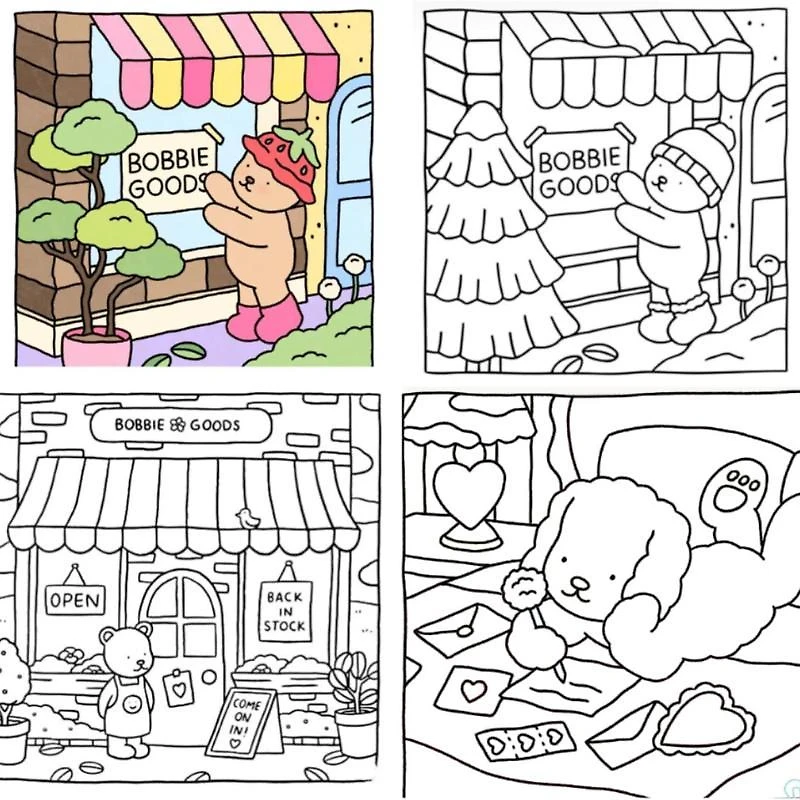 Miniatura Livro Colorir Bobbie Goods 50 Páginas Bob Gods Capa Dura Cor