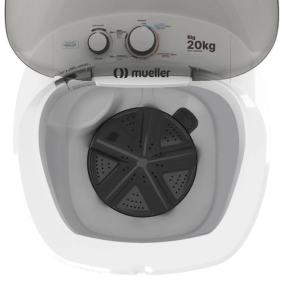 Tanquinho Mueller 20kg Big Branco Com Sistema De Drenagem 110V