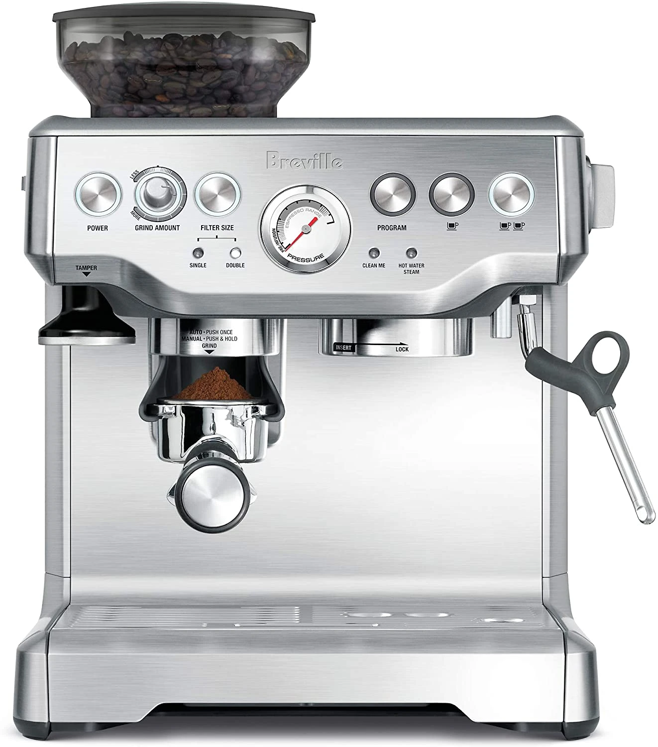 Máquina de café expresso Breville aço inoxidável