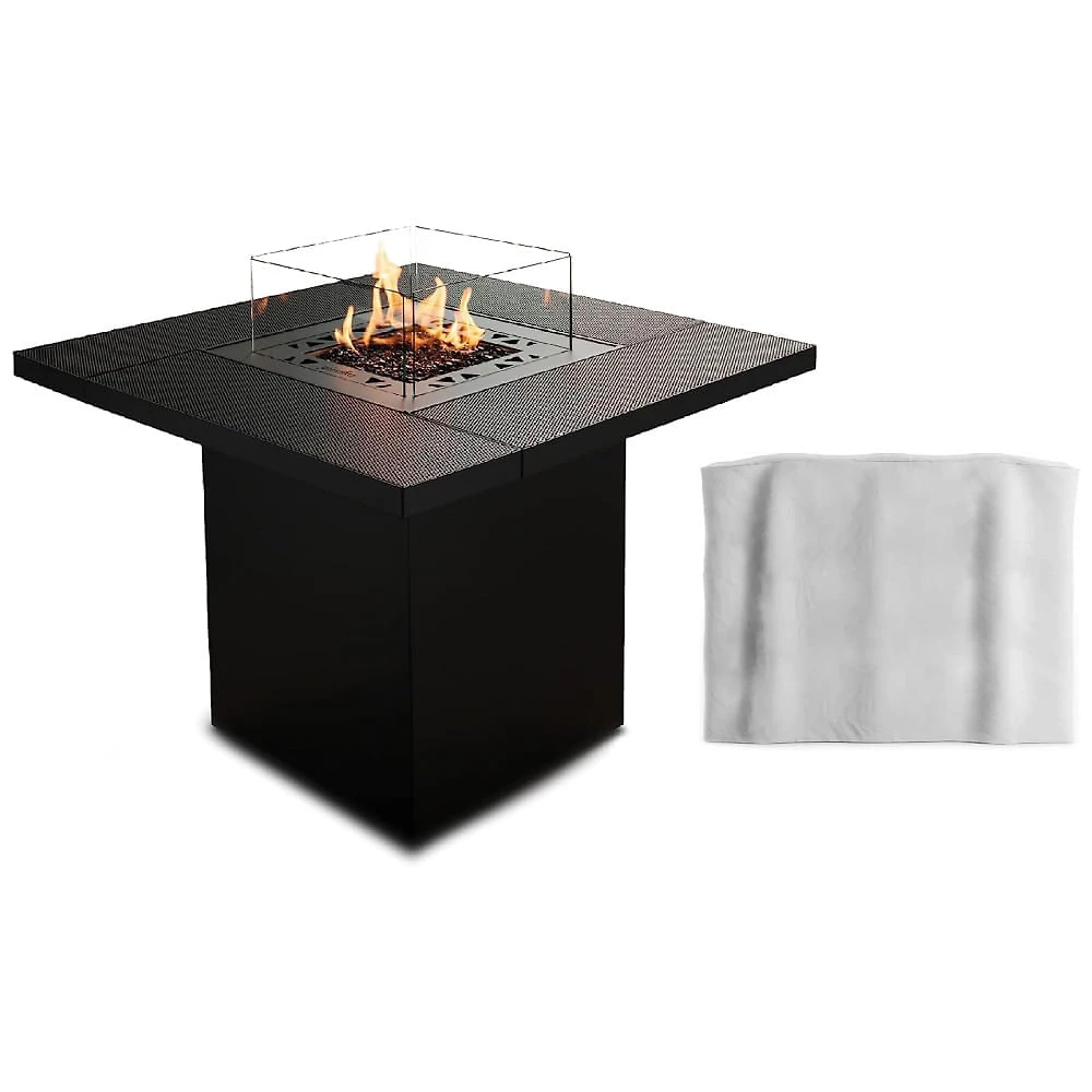 Aquecedor Externo a Gás GLP Estilo Mesa e Fogueira, Ideal para Pátios Comerciais, Planika, Preto Moderno