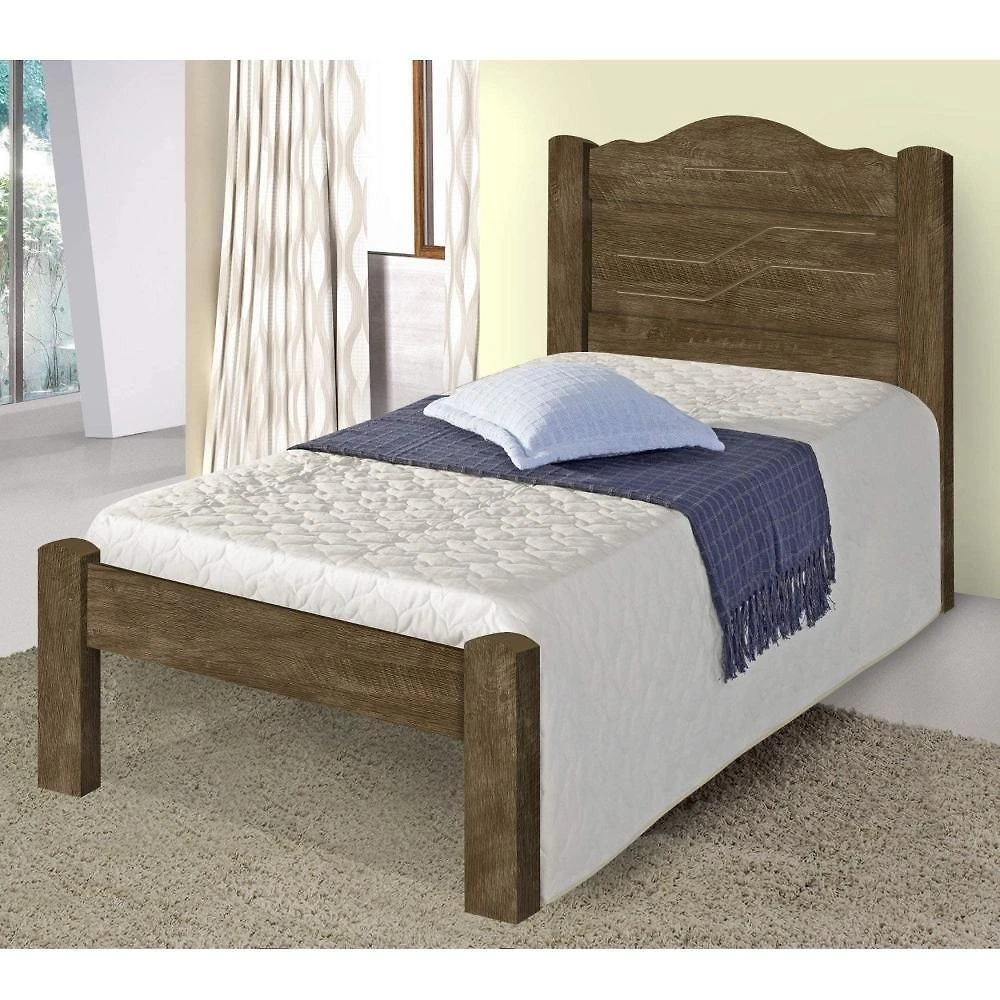 Cama Thalia Solteiro Castanho Cambel