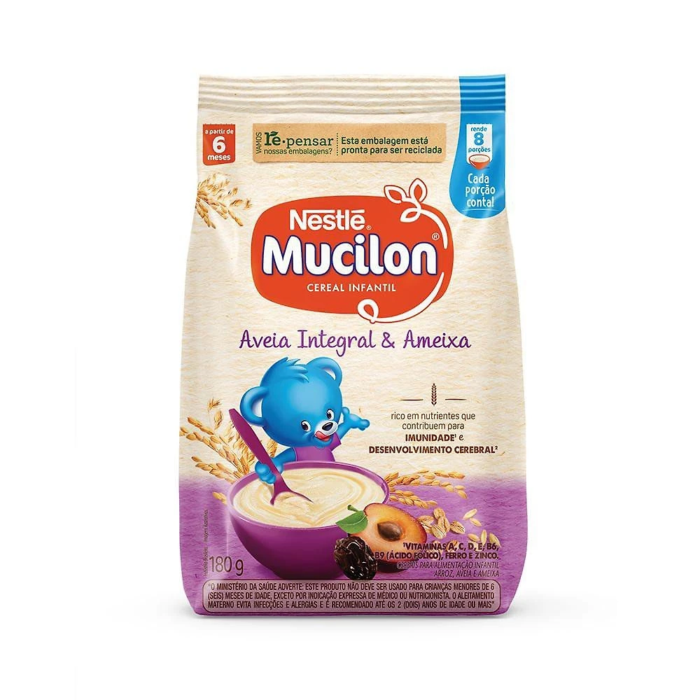 Cereal Infantil Mucilon Aveia Integral E Ameixa 180g