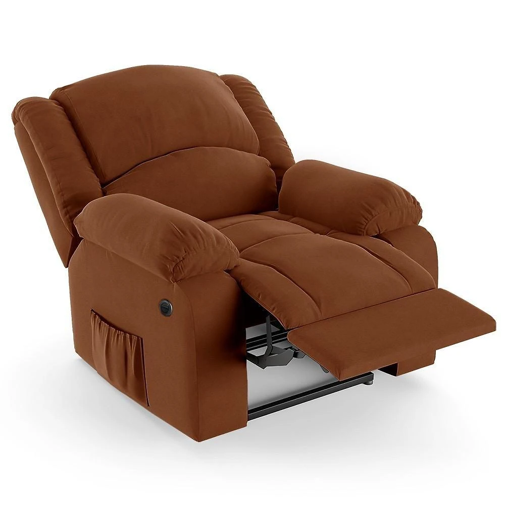 Miniatura Poltrona Do Papai Reclinável Pietra Power Elétrica Usb Fh9 Veludo Terracota - Mpozenato