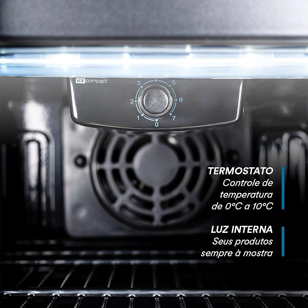Refrigerador Expositor Vertical EOS 100 Litros Eco Gelo All Black EEV110P 220V
