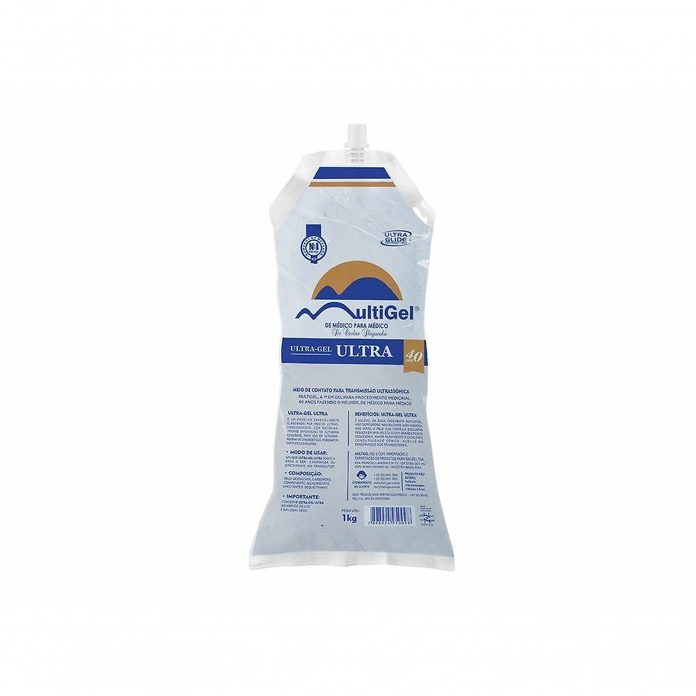 Gel Condutor para Ultrassom Multigel Ultra-gel Ultra sem Álcool Inodoro Hipoalergênico 1kg