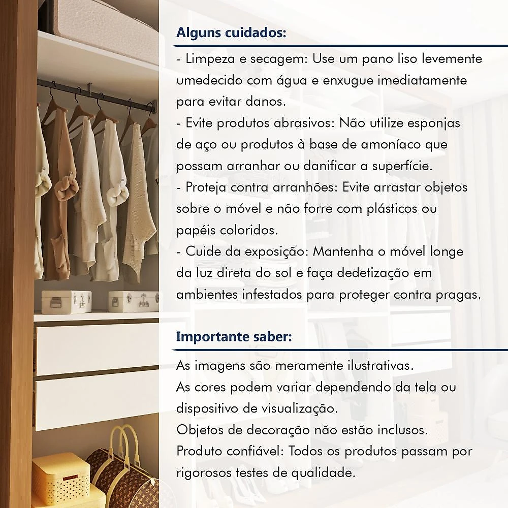 Closet Casal sem Portas 4 Gavetas Florença Carvalho