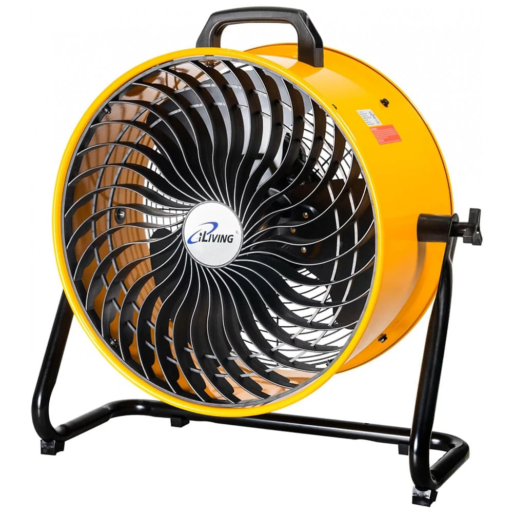Ventilador iLiving ILG8TF18-DC Amarelo 45 cm, 3 Velocidades, Baixo Ruído, 4019 CFM, Motor 190W, Portátil, Piso/Parede, Voltagem 110V
