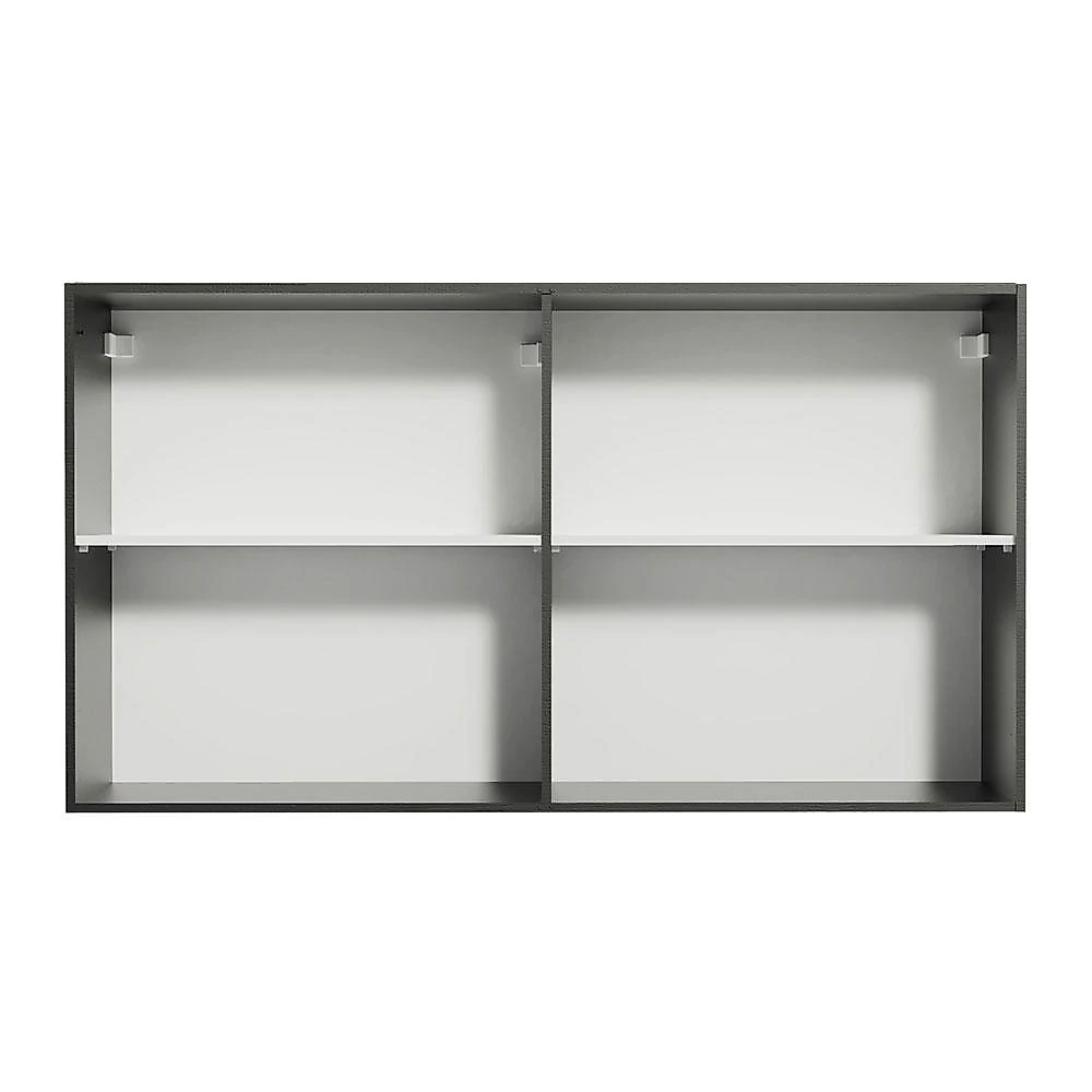 Armário de cozinha aéreo 120 cm 2 portas preto reims madesa