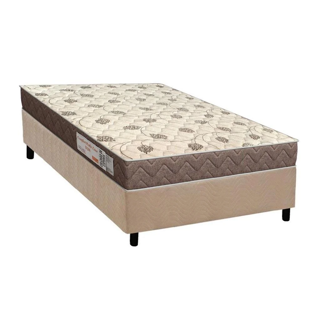 Conjunto Box Solteiro: Colchão Espuma Orthoflex D28 Comfortpedic+ Base Crc Suede Clean(88x188)