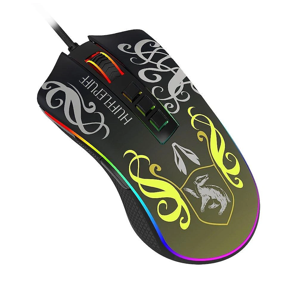 Mouse Gamer Redragon Harry Potter Lufa-Lufa, RGB, 12400 DPI, Sensor Pixart PMW3327, USB, Preto e Amarelo - HP-711H