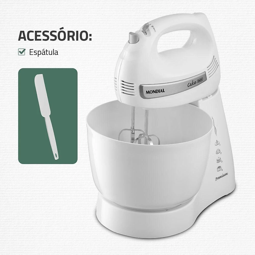 Batedeira Convencional Cake Premium B-50-W 4L 500W 4 Velocidades com Tigela 110V