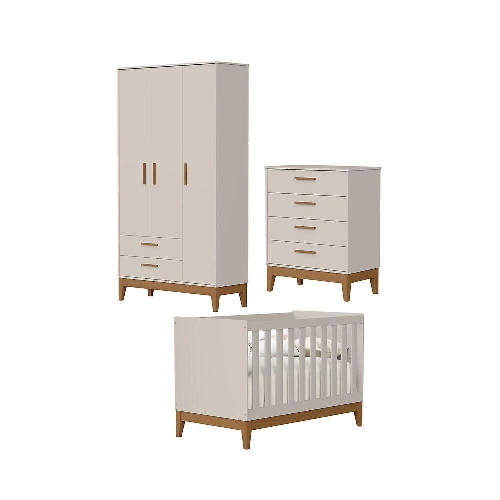 Jogo De Quarto Para Bebe Completo 3 Portas Flip Areia