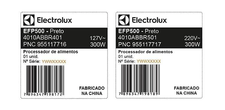 Processador de alimentos electrolux efficient efp500 3 em 1 300w 710ml preto 220