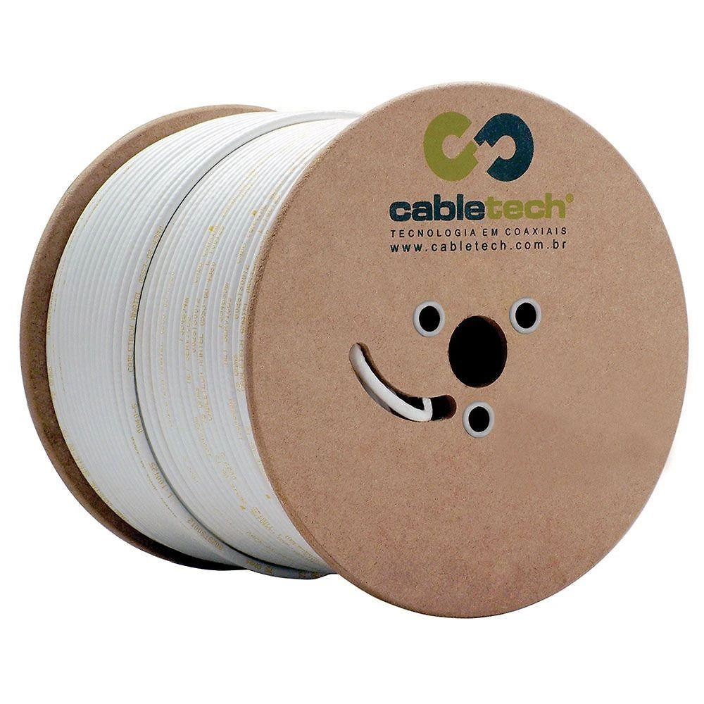 Cabo Coaxial Cabletech Std-40+tp3 Branco Bobina 305 M
