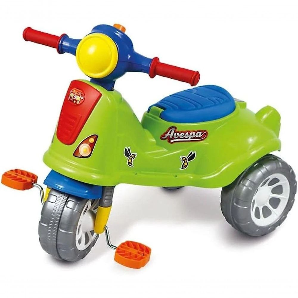 Triciclo Infantil Avespa Extreme Multifuncional com Função Passeio e Pedal Amarelo