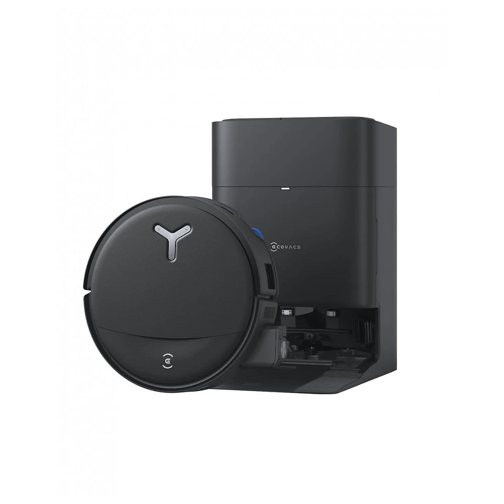 Robô Aspirador e Esfregão Ecovacs Preto, Sucção 24.800 Pa, Rolo Autolimpante, Triple Lift, ZeroTangle 3.0 – Deebot T80S Omni – 110V