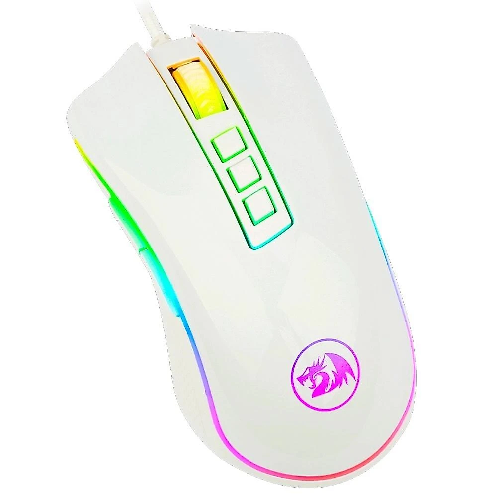 Kit Gamer Redragon Teclado Mecânico Kumara, RGB, Switch Outemu Blue, PT, Branco + Mouse Cobra M711, Chroma, 10000DPI, Branco - S118W