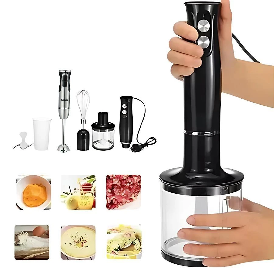 Miniatura Mixer Processador Inox 4 Em 1 500W 110V - Alta Potência