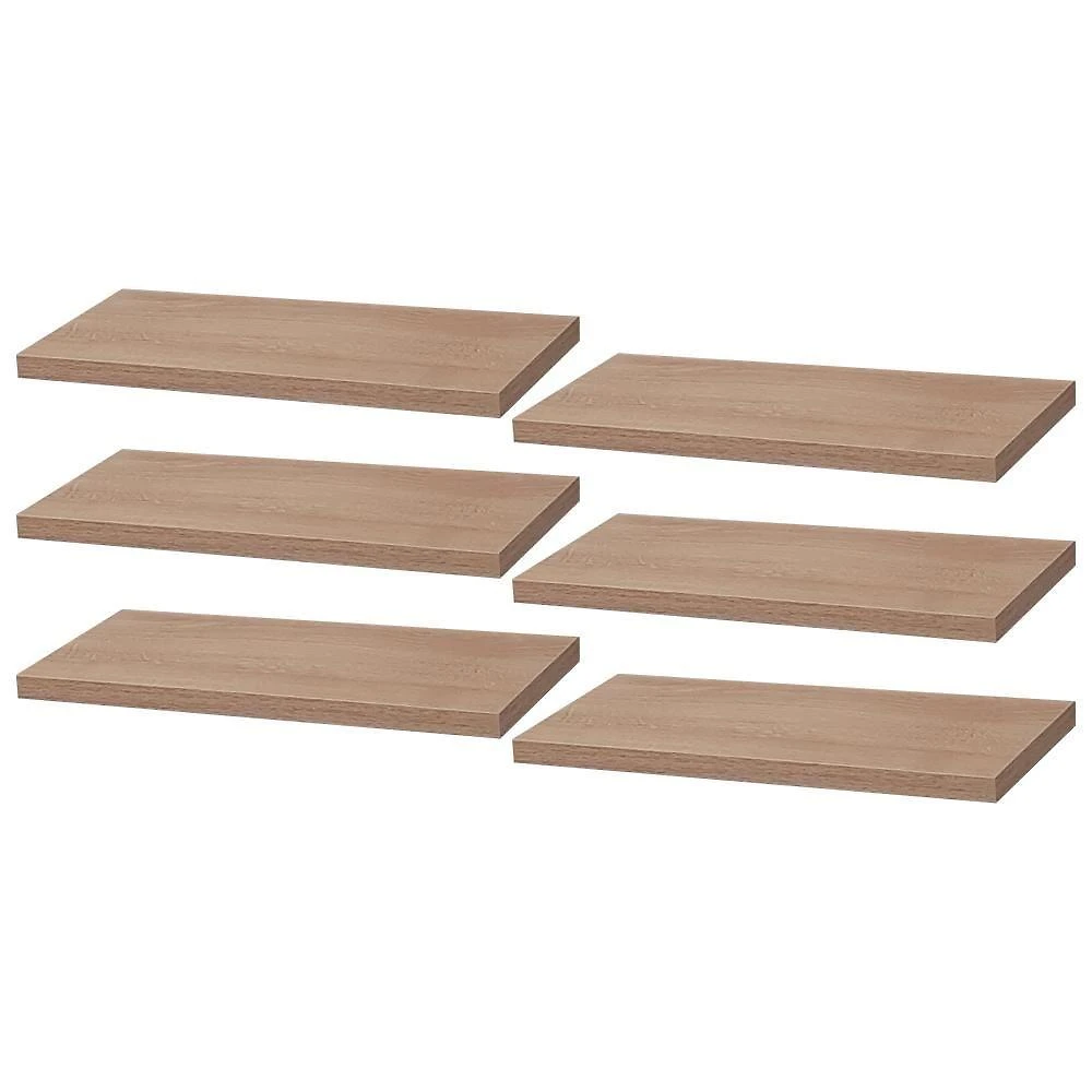 Prateleira Carvalho 50X15CM MDP Suporte Invisível Organizador Sala Bege Mercado das Prateleiras 6