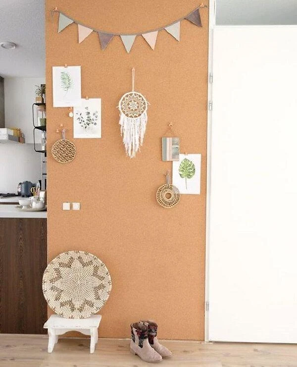 Miniatura Placa Cortiça Mural Fotos, Decoração, Painel Recados 90Cm