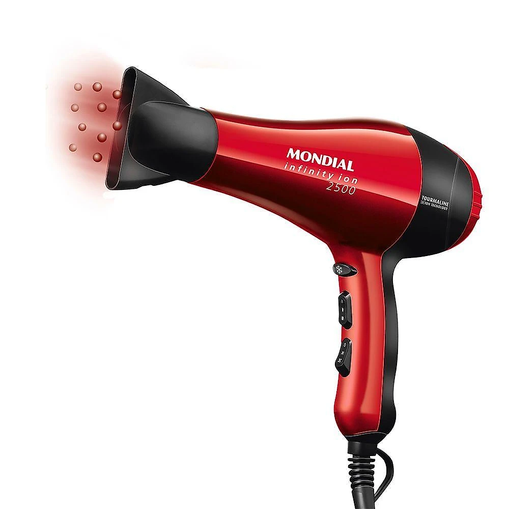 Secador De Cabelos Mondial Infinity 2500 Sc-12- 220v - vermelho/preto 220V