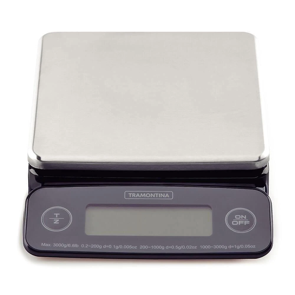 Balança Digital De Alta Precisão Para Cozinha Tramontina Adatto Com Base Em Aço Inox 61101050