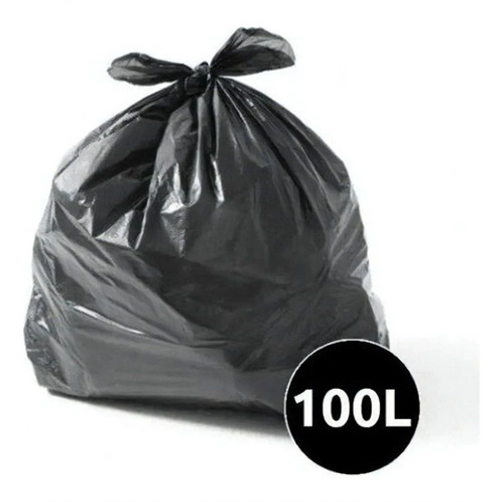 Saco de Lixo Reforçado 100L Preto 50unid para Descarte de Resíduos Higipack