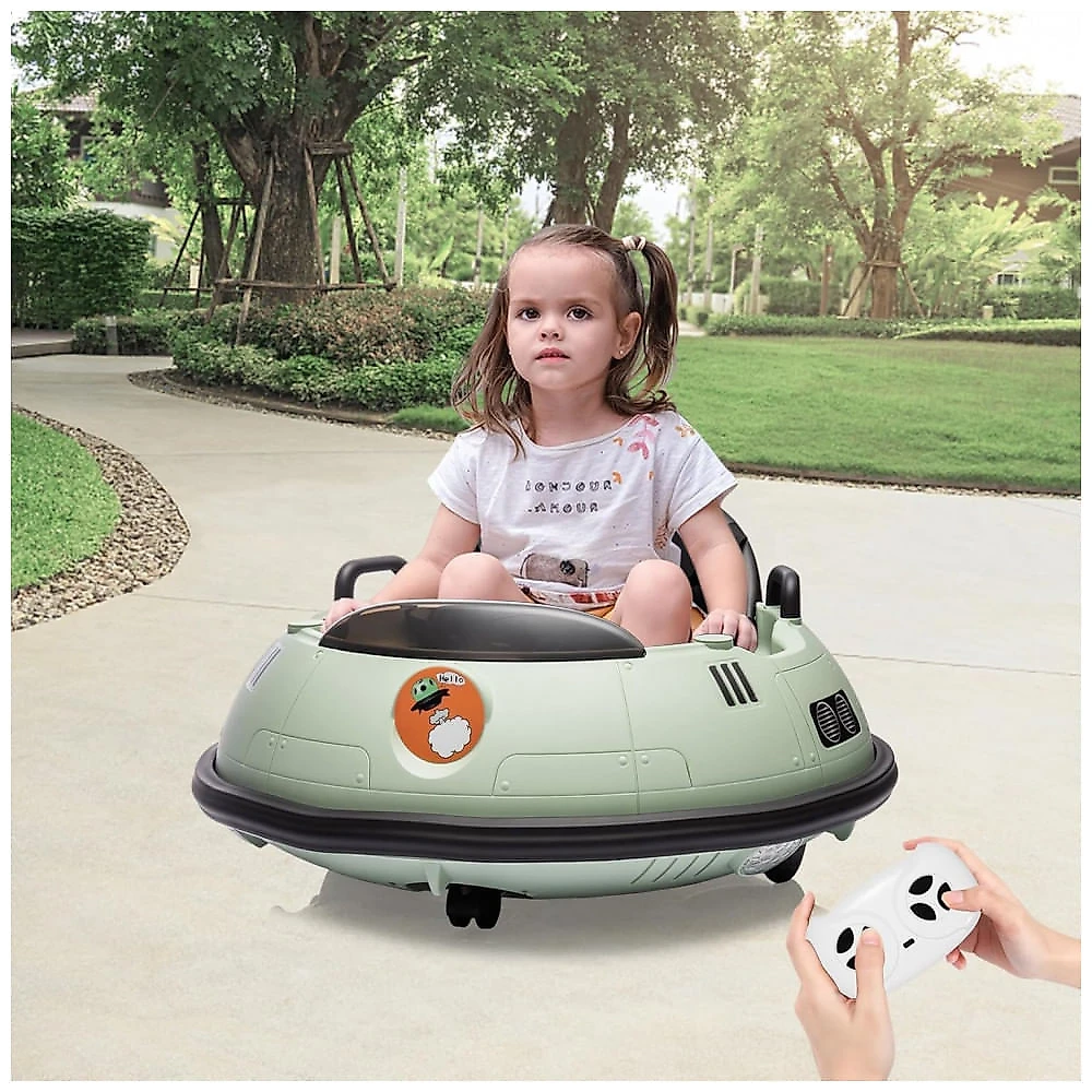 Carrinho bate-bate elétrico infantil 12V verde PALBY’S com controle remoto e giro 360°