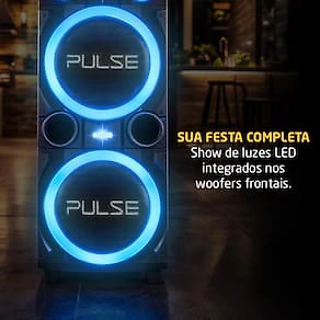 Torre de Som Pulse SP518 2000W RMS Bluetooth TWS LED Duplo Bivolt