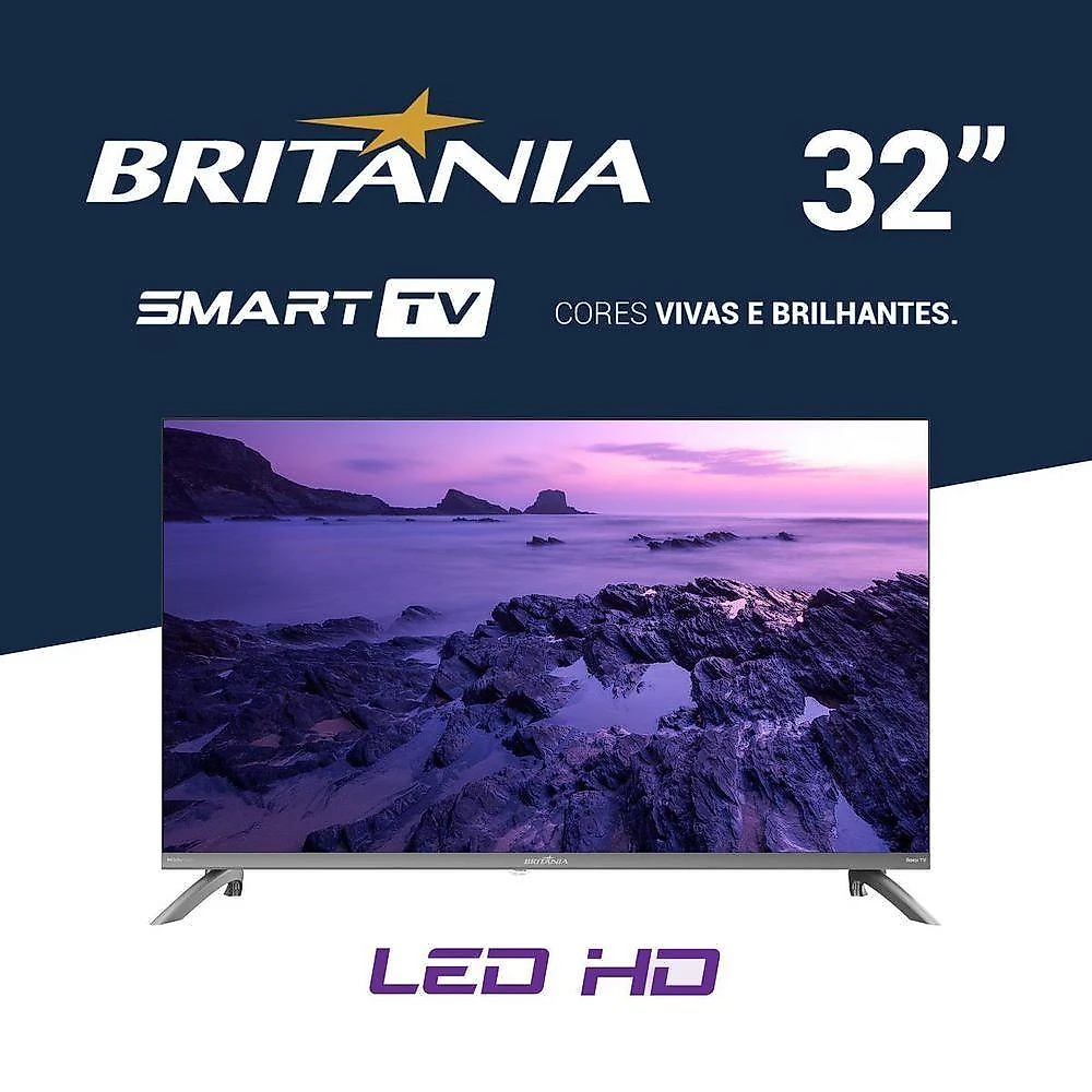 Smart TV Britânia B32CRA 32" LED HD Grafite Bivolt