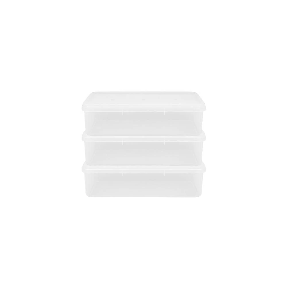 Kit 3 Caixas Herméticas Plásticas Empilháveis 3,5l Transparente