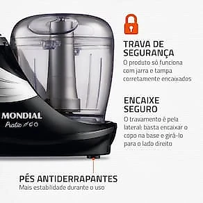 Mini Processador Mondial MP-05-B Preto 150W 310ml Compacto 110V