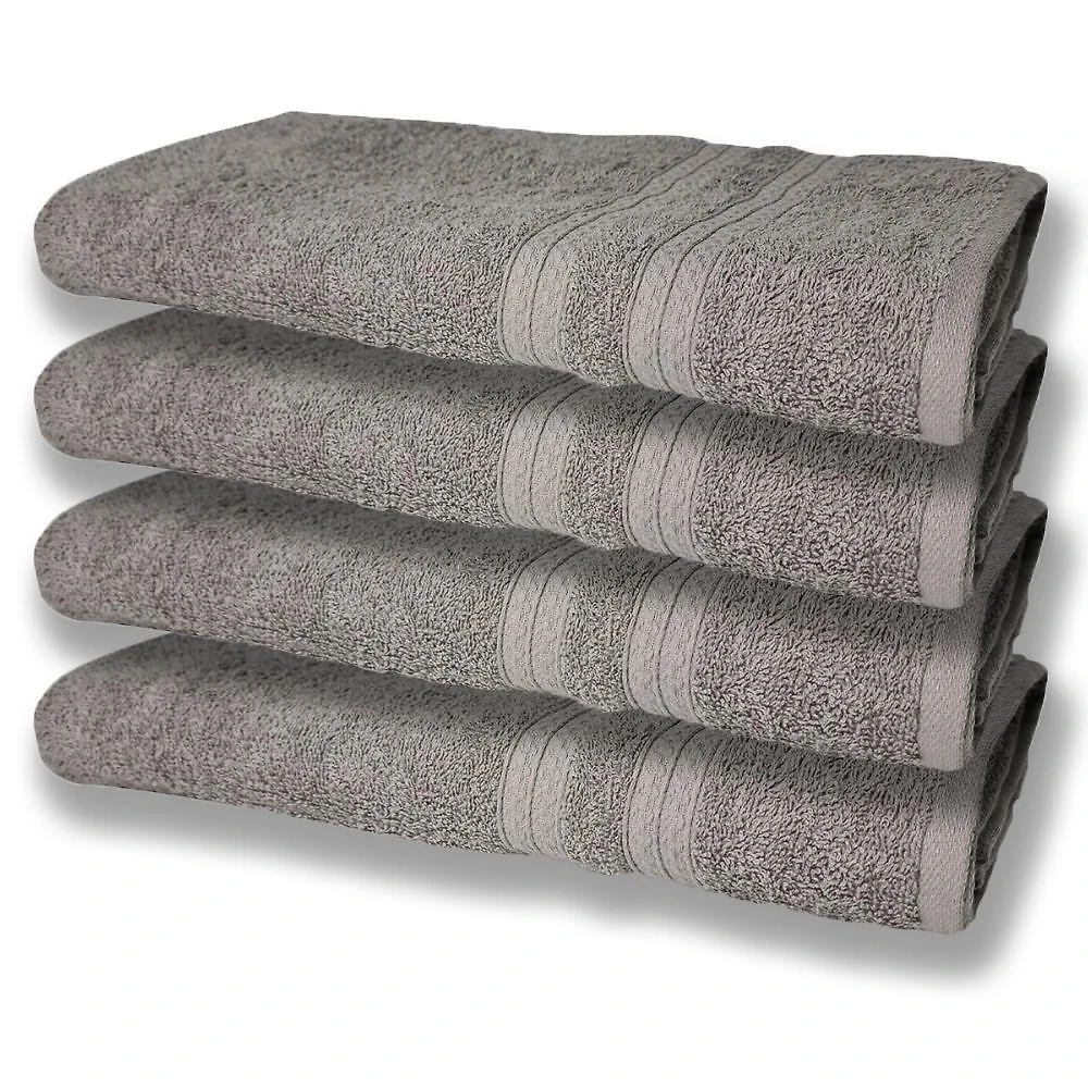 4 Toalhas Super Felpudas Grande E Grossa Algodão 80x150 Itália Soft Beka - Cinza